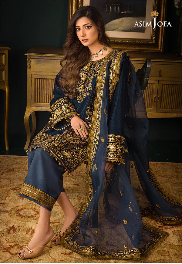 RT1202- Winter Asim Jofa - Embroidered Velvet 3piece suit