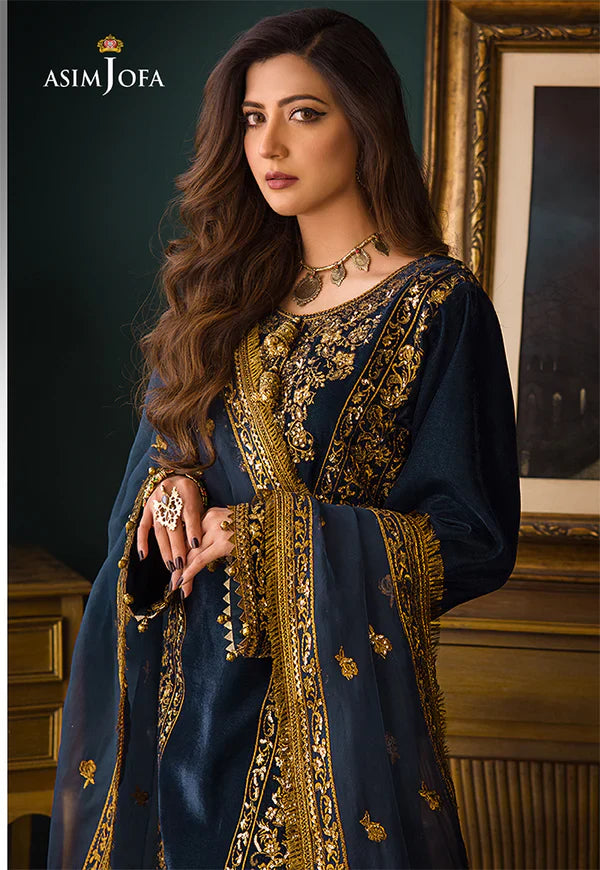 RT1202- Winter Asim Jofa - Embroidered Velvet 3piece suit