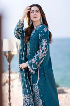 RT918-ZARA SHAHJAHAN 3-PIEC LAWN COLLECTION ORGANZA EMBROIDERED DUPATTA