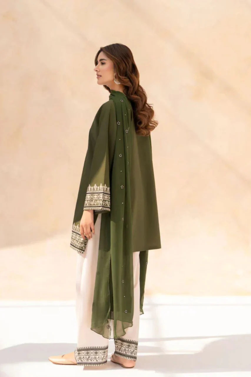 RT1345-Sapphire - Summer 3PC Lawn Embroidered Suit