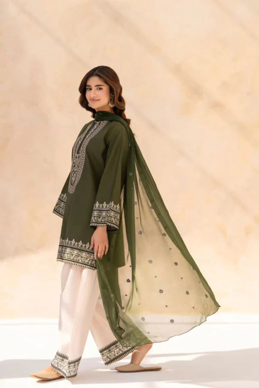 RT1345-Sapphire - Summer 3PC Lawn Embroidered Suit