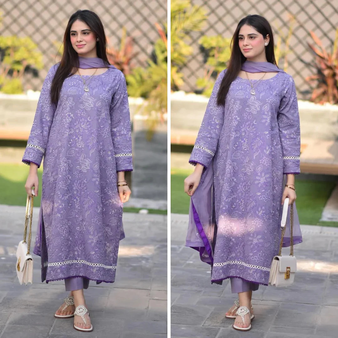 RT931 - Breeze 3PC Lawn Embroidered Suit