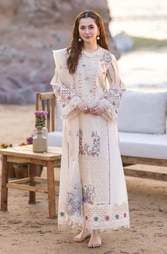 RT1310- Qalamkar 3 Piece Chickenkari Embroidered Lawn Suit