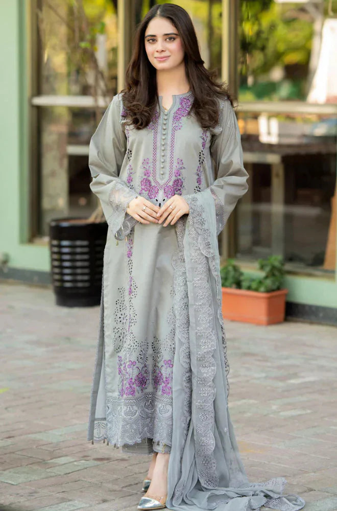 RT940 - Mushq - 3PC Lawn ChickenKari Embroidered Suit