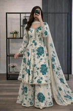RT1353-RIWAJTann - 3 piece Lawn frock style Printed suit
