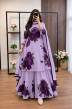 RiwajTann - 3 piece Lawn frock style Printed suit -RT1363