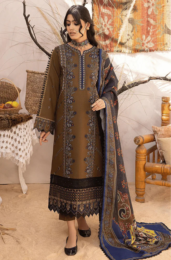 RT1248-Bin ilyas - Winter 3PC Dhanak Embroidered Suit