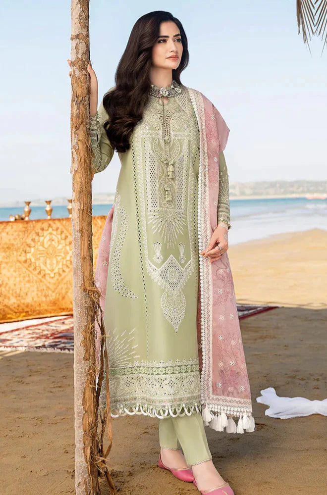 RT1309-Qalamkar - Summer 3PC Lawn Chicken Kari Embroidered Suit