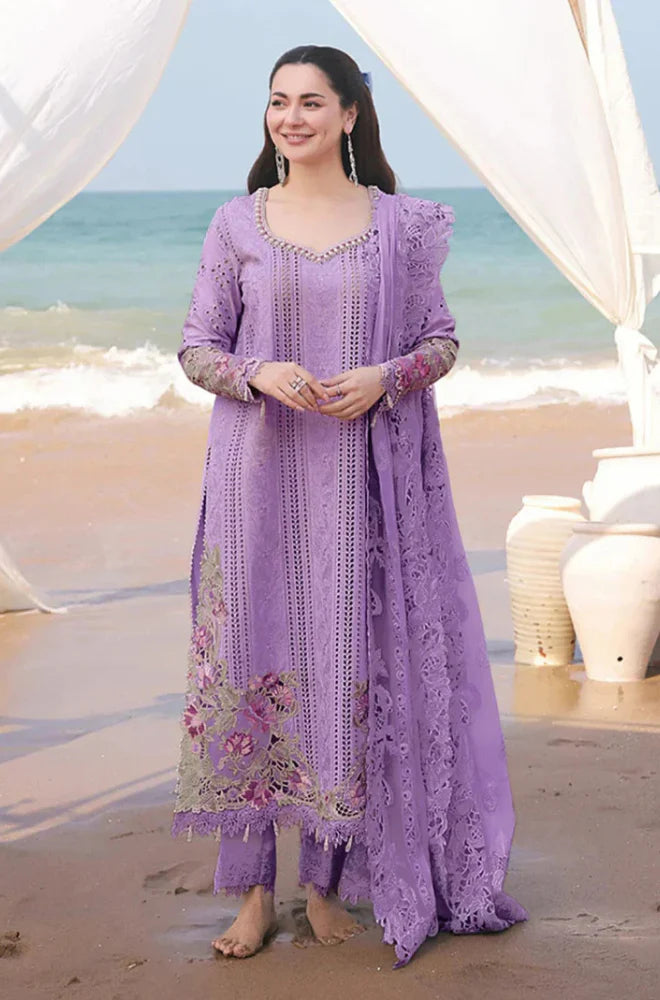 RT1324-Qalamkar - 3PC Lawn Chikenkari Embroidered Shirt