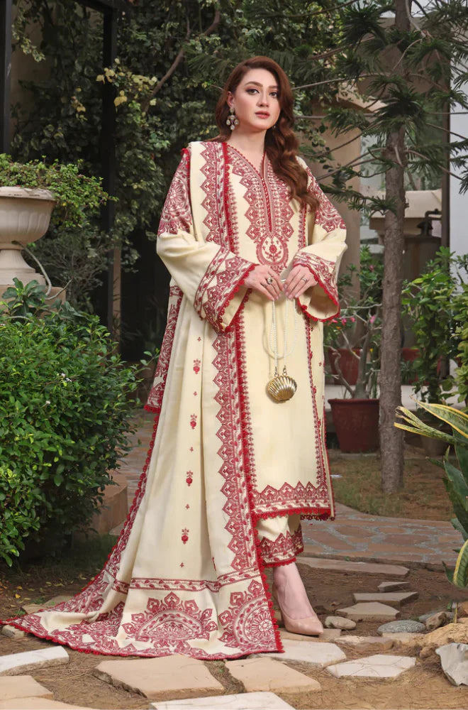 RT1256-Asim Jofa - Winter 3PC Dhanak Embroidered Suit