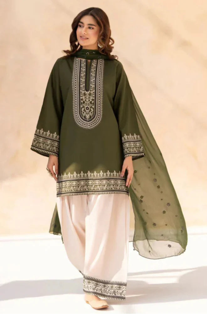 RT1345-Sapphire - Summer 3PC Lawn Embroidered Suit