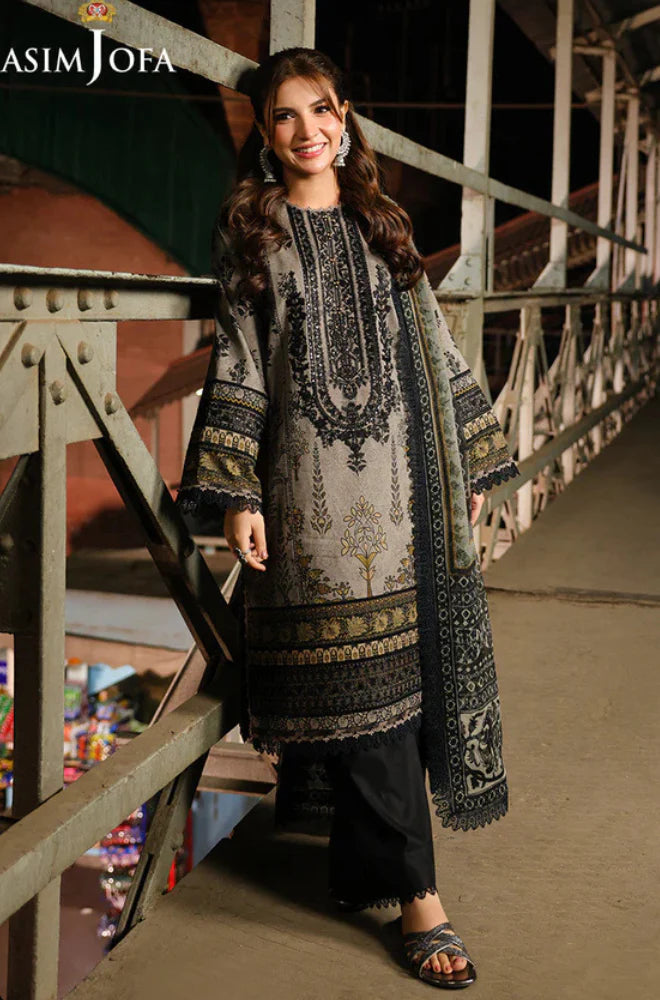 RT1264-Asim Jofa - Winter 3PC Karandi Digital Print Dress