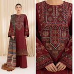 RT1230-Sapphire - Winter 3PC Dhanak Embroidered Suit