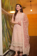 RT861-Luxury Lawn Stuff 3 Piece Full Embroidered With Extra Embroidered Patches.