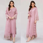 RT1059-winter Khaddar Unstitched 3 Piece Embroidered Dress with Embroidered Monar Duppatta