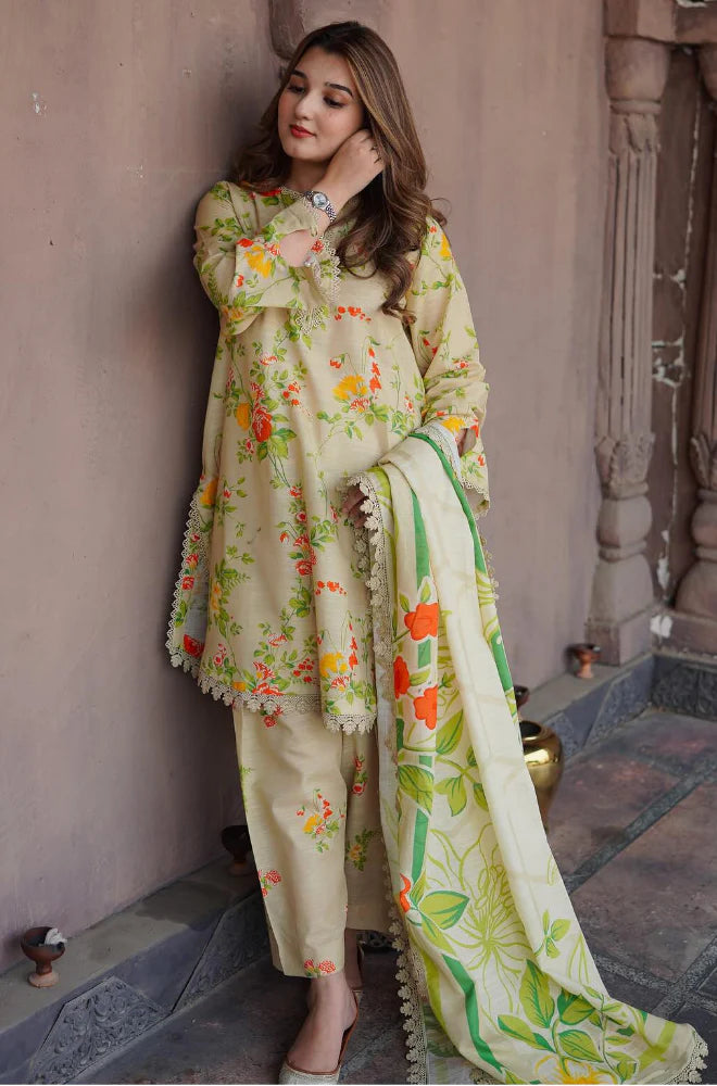 RT1512-Sapphire - Winter 3PC Karandi Digital Print Dress