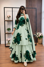 RiwajTann - 3 piece Lawn frock style Printed suit -RT1362