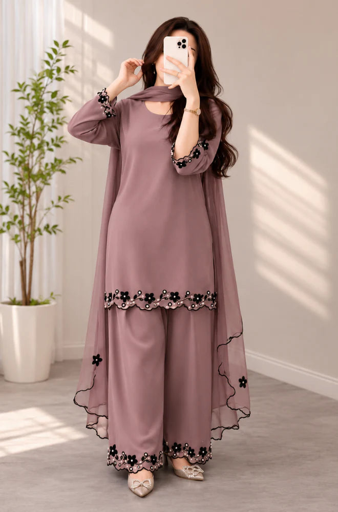 RT1357-Bunaai - Summer-3PC Lawn Embroidered Suit