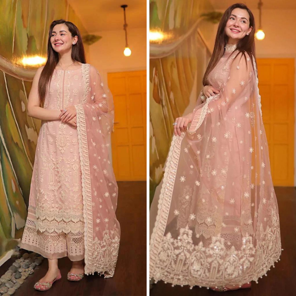 RT861-Luxury Lawn Stuff 3 Piece Full Embroidered With Extra Embroidered Patches.