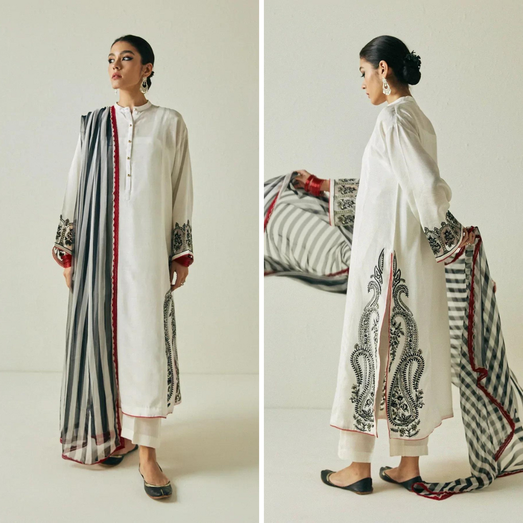 Zara Shah Jahan Lawn Embroidered 3 pc dress With Organza Printed Dupata-RT533