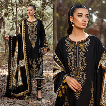 Lawn Unstitched 3PCs Lawn Embroidered Dress With Digital Printed Monar Dupatta-RT1131