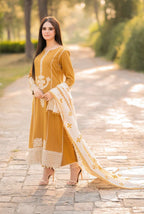 RT1272-WINTER 3-Pc Embroidered Dhanak Suit with Heavy Embroidered Dhanak Shawll