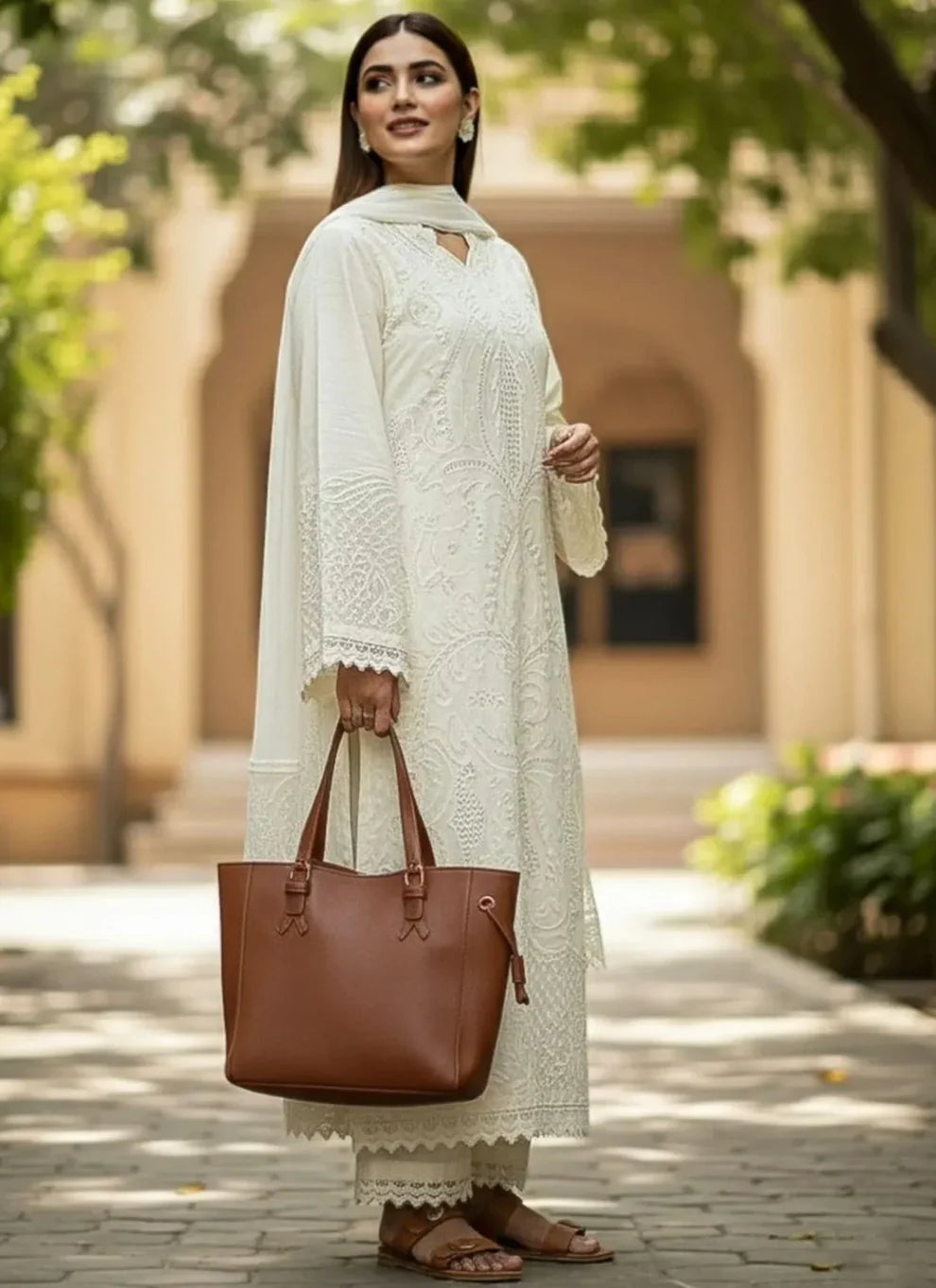 RT1316-SHANZY - Summer 3PC Lawn Chikankri Embroidered Suit