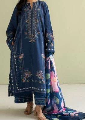 RT921-SUMMER-3 Piece Unstitched Digital Printed Lawn Suit - Digital Printed Silk Dupatta