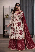 RT1350-RIWAJTANN - 3 piece Lawn frock style Printed suit