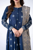 RT1072-WINTER 3-Pc Embroidered Dhanak Suit with Heavy Embroidered Dhanak Shawll