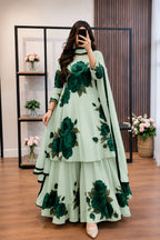 RiwajTann - 3 piece Lawn frock style Printed suit -RT1362