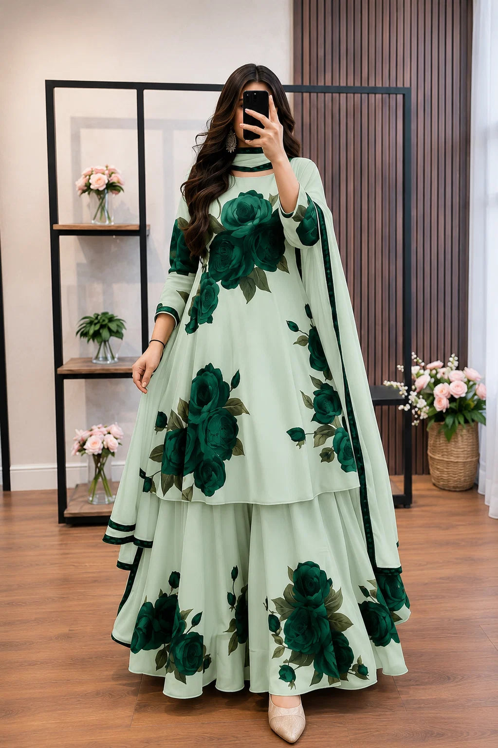 RiwajTann - 3 piece Lawn frock style Printed suit -RT1362
