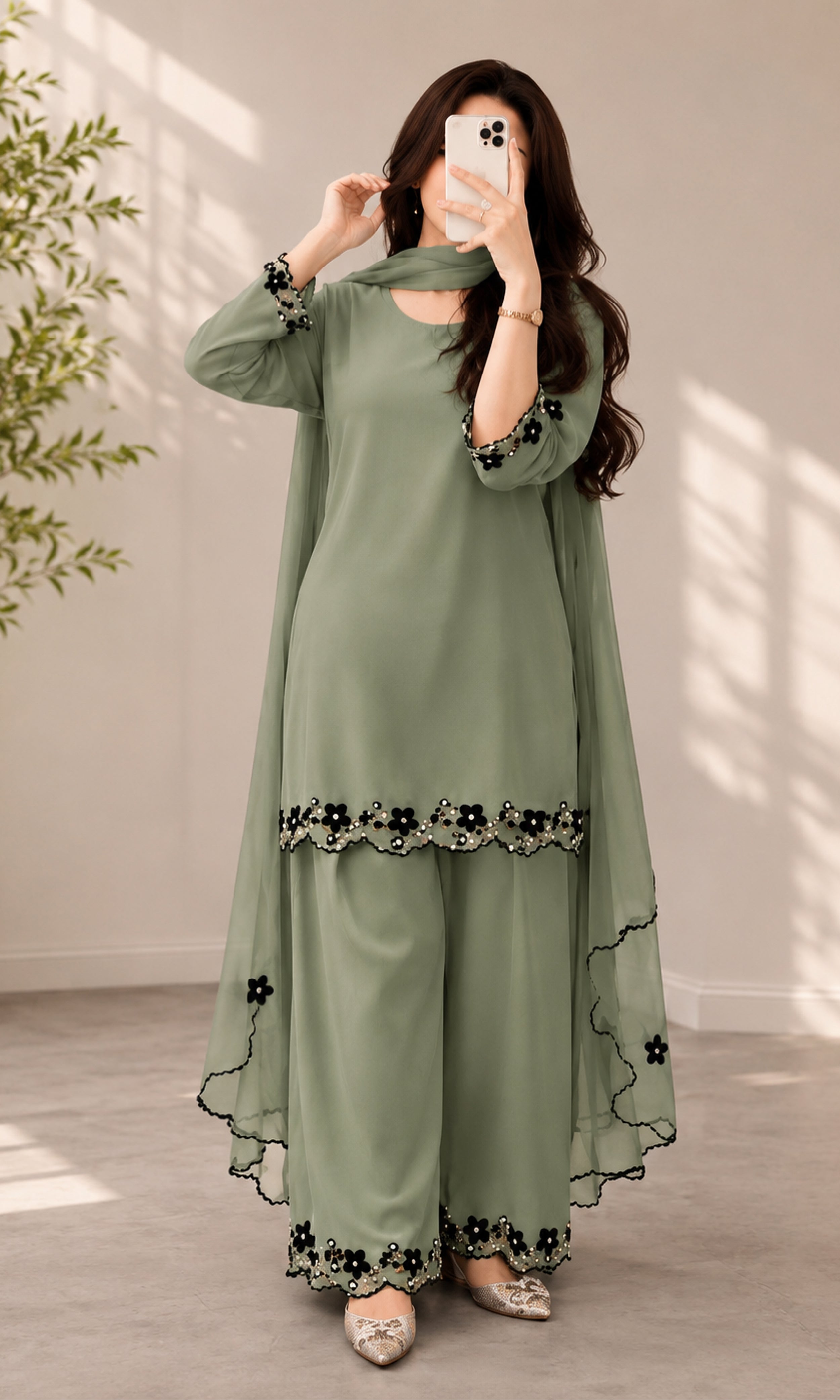 Bunaai - Summer-3PC Lawn Embroidered Suit -RT1361