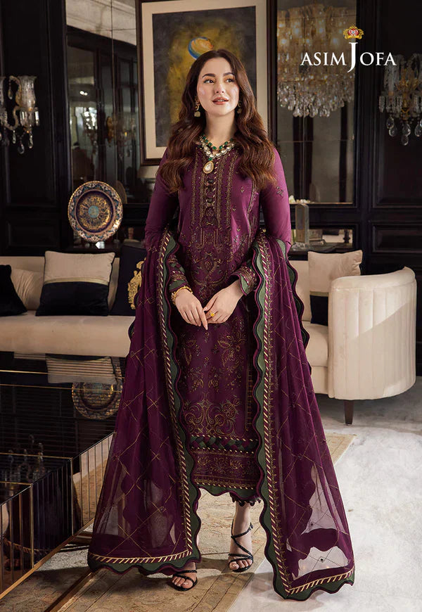 RT1302-Asim Jofa - Summer 3PC Lawn Embroidered Suit