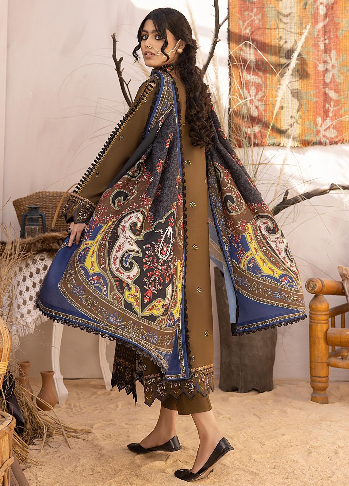 RT1248-Bin ilyas - Winter 3PC Dhanak Embroidered Suit