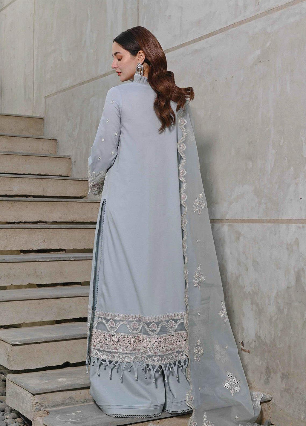 RT936- QALAMKAR 3PC Lawn Embroidered Suit