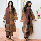 RT933-Winter Karandi 3PC Printed Digital Printed Karandi Dupatta