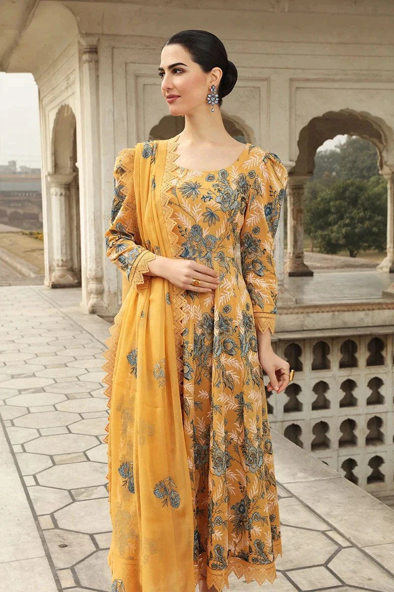 Bareeze -Embroided 3pc lawn dress with embroidered chiffon dupatta-RT421