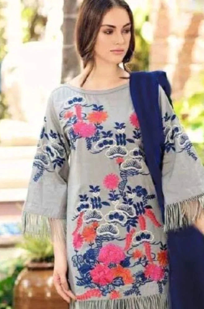 Charizma - 3pc Embroidered khaddar Shirt With Bumble Wool Shawll -RT024