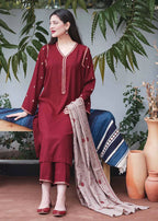 WINTER 3PC Dhanak suit with Embroidered Shawll-RT066