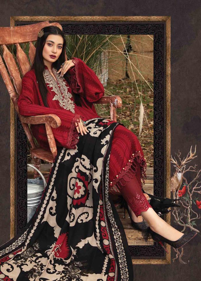 3PC WINTER  Dhanak suit with Printed Wool Shawll-RT048
