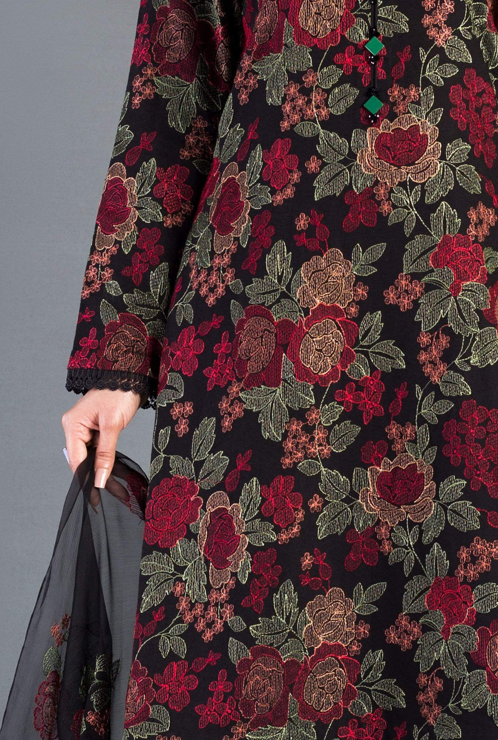 Bareeze -Embroided 3pc Lawn dress with embroidered chiffon dupatta-RT419