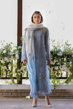 Nadia Farooqi-Embroidered 3pc organza dress with organza duppata-RT416