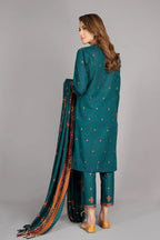 Kayseria - WINTER Embroided 3pc Linen dress with embroidered Linen dupatta & Patches-RT001