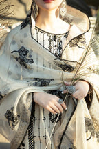 Hania Amir 3PC Neck Embroidered Lawn Shirt With Organza Embroidered Dupatta -RT409