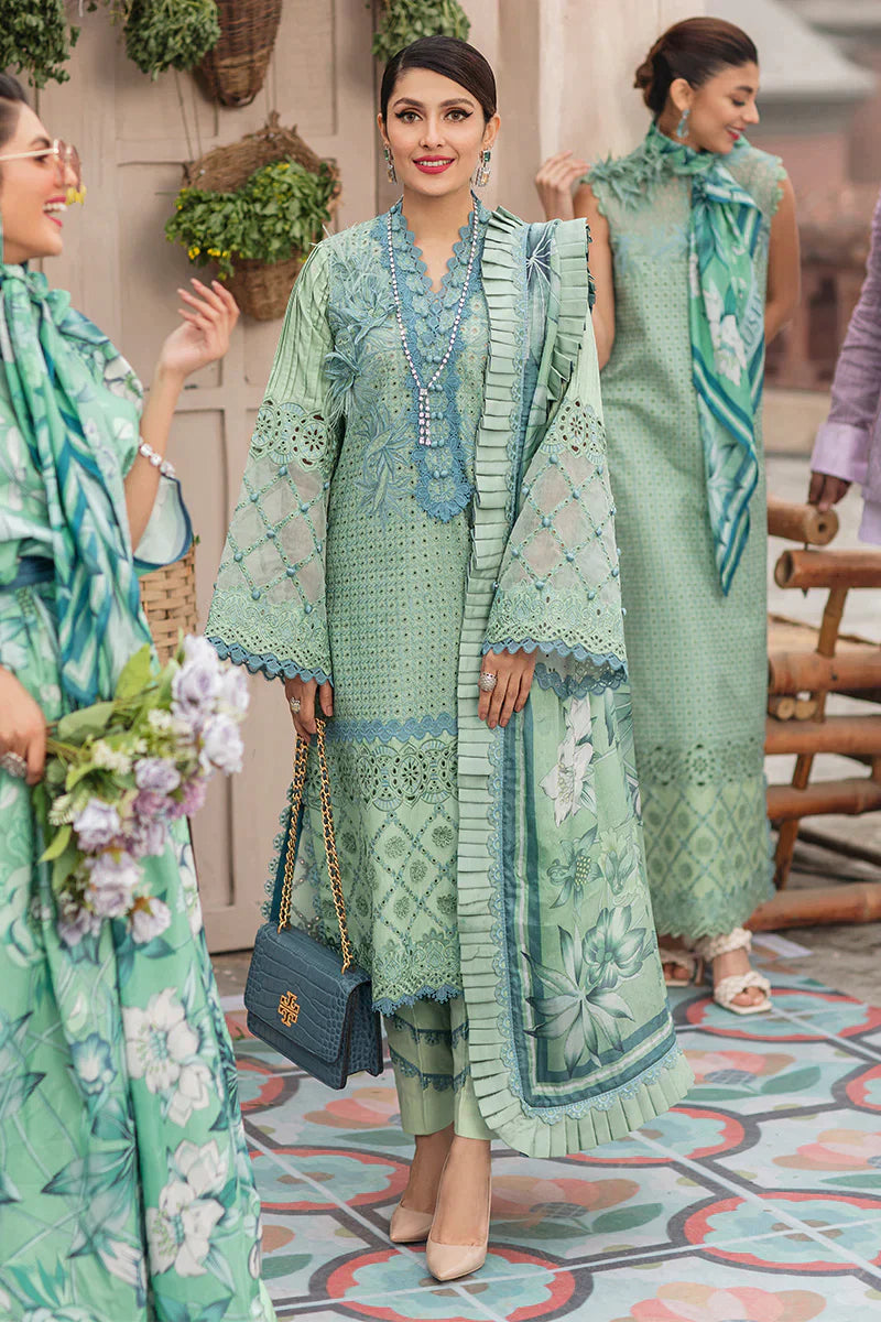 MUSHQ 3PC EMBROIDERED LAWN SUIT WITH PURE CHIFFON DUPATTA-RT428