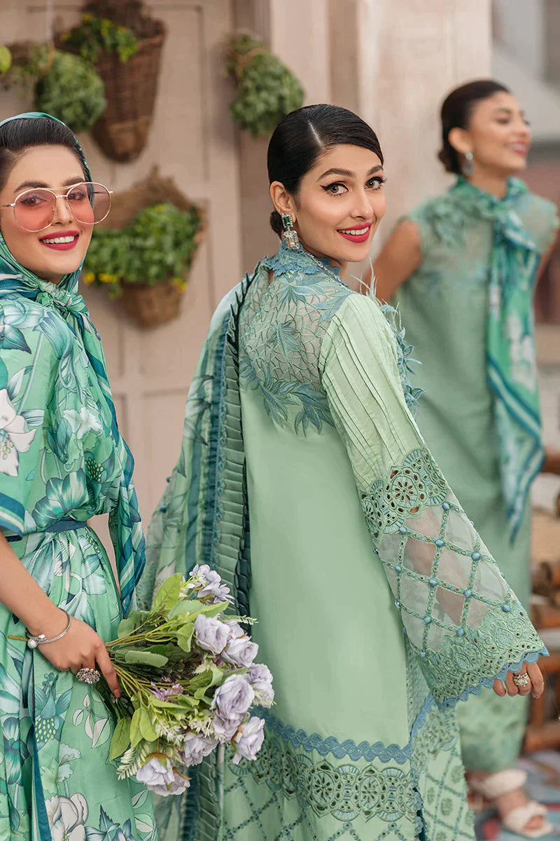 MUSHQ 3PC EMBROIDERED LAWN SUIT WITH PURE CHIFFON DUPATTA-RT428