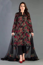 Bareeze -Embroided 3pc Lawn dress with embroidered chiffon dupatta-RT419